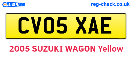 CV05XAE are the vehicle registration plates.