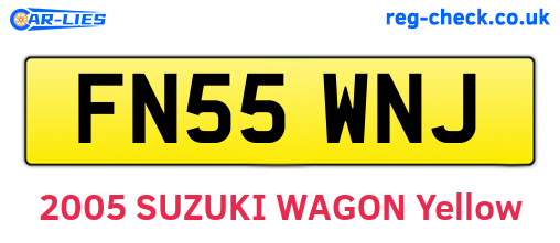 FN55WNJ are the vehicle registration plates.
