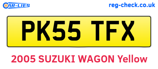 PK55TFX are the vehicle registration plates.