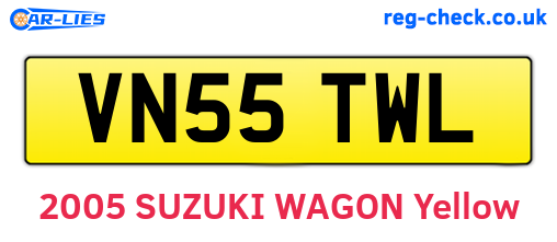 VN55TWL are the vehicle registration plates.