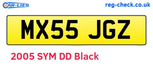 MX55JGZ are the vehicle registration plates.
