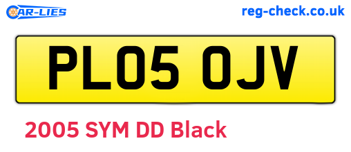 PL05OJV are the vehicle registration plates.