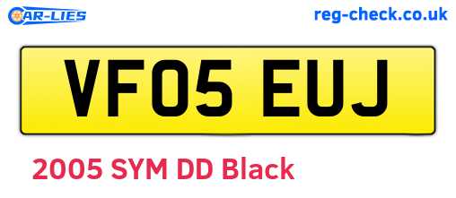 VF05EUJ are the vehicle registration plates.