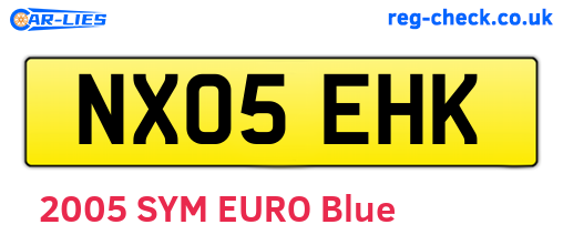 NX05EHK are the vehicle registration plates.