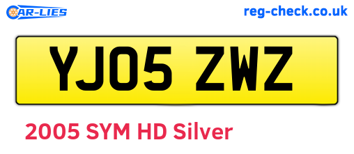 YJ05ZWZ are the vehicle registration plates.