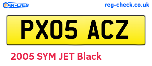 PX05ACZ are the vehicle registration plates.