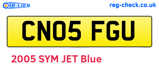 CN05FGU are the vehicle registration plates.
