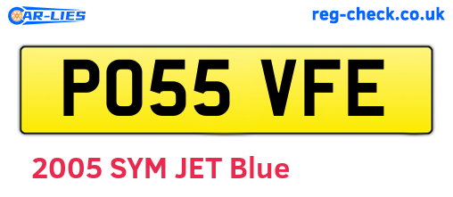 PO55VFE are the vehicle registration plates.