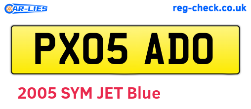 PX05ADO are the vehicle registration plates.