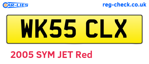 WK55CLX are the vehicle registration plates.