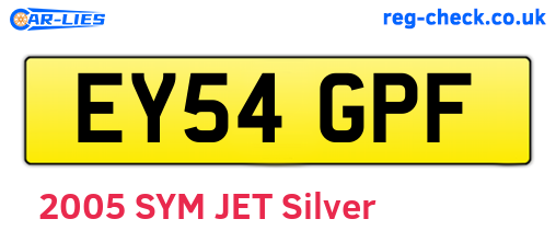 EY54GPF are the vehicle registration plates.