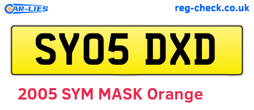 SY05DXD are the vehicle registration plates.