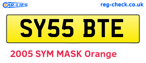 SY55BTE are the vehicle registration plates.