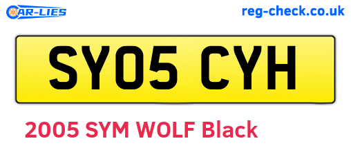 SY05CYH are the vehicle registration plates.