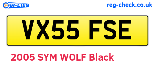VX55FSE are the vehicle registration plates.