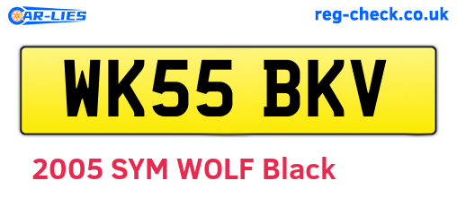 WK55BKV are the vehicle registration plates.