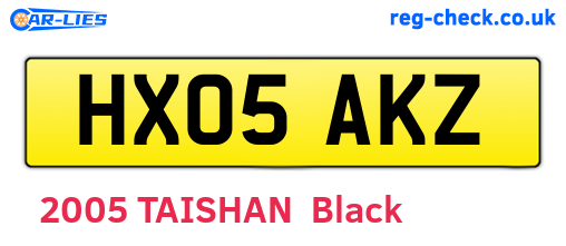 HX05AKZ are the vehicle registration plates.