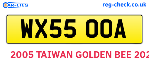 WX55OOA are the vehicle registration plates.