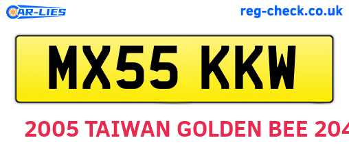 MX55KKW are the vehicle registration plates.