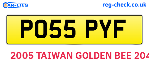 PO55PYF are the vehicle registration plates.
