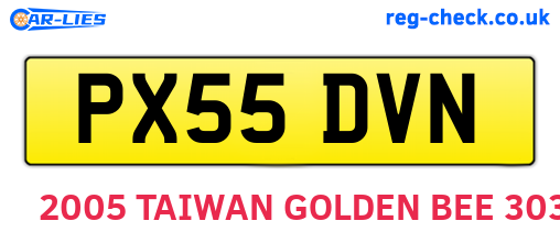 PX55DVN are the vehicle registration plates.