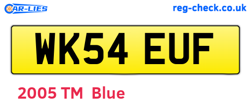 WK54EUF are the vehicle registration plates.