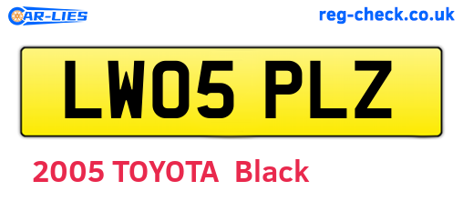 LW05PLZ are the vehicle registration plates.