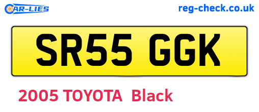 SR55GGK are the vehicle registration plates.