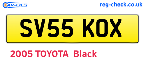 SV55KOX are the vehicle registration plates.