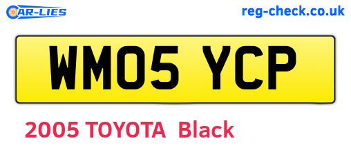 WM05YCP are the vehicle registration plates.