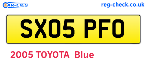 SX05PFO are the vehicle registration plates.