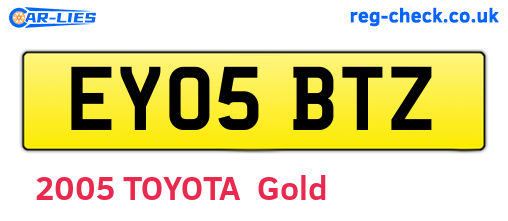 EY05BTZ are the vehicle registration plates.