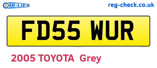 FD55WUR are the vehicle registration plates.