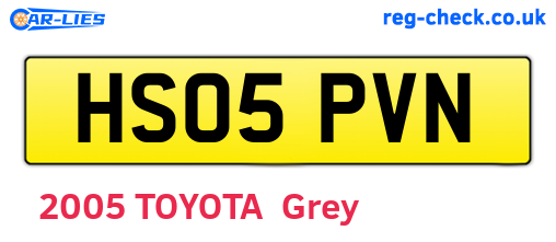 HS05PVN are the vehicle registration plates.