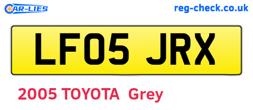 LF05JRX are the vehicle registration plates.
