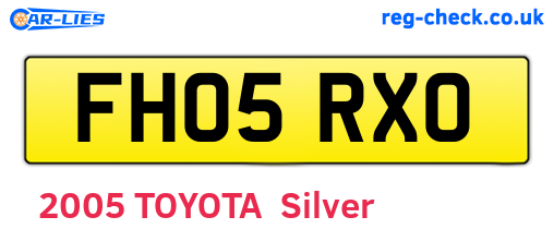 FH05RXO are the vehicle registration plates.