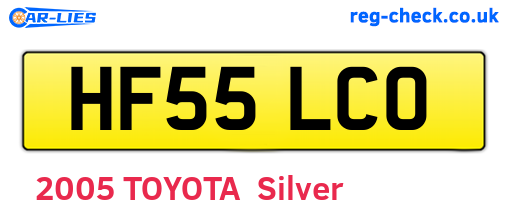 HF55LCO are the vehicle registration plates.