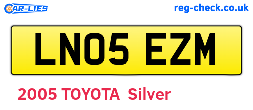 LN05EZM are the vehicle registration plates.