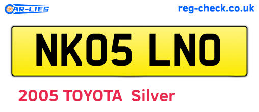 NK05LNO are the vehicle registration plates.