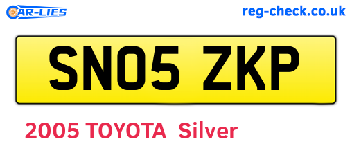 SN05ZKP are the vehicle registration plates.