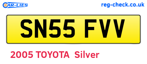 SN55FVV are the vehicle registration plates.