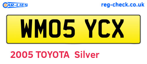 WM05YCX are the vehicle registration plates.