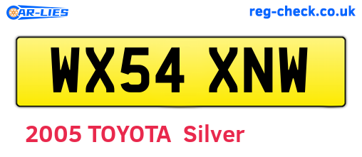 WX54XNW are the vehicle registration plates.