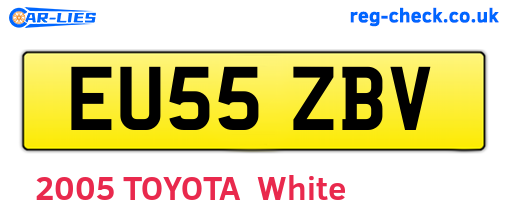EU55ZBV are the vehicle registration plates.