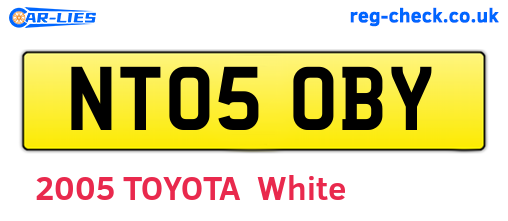 NT05OBY are the vehicle registration plates.