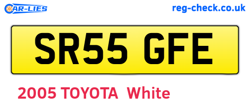 SR55GFE are the vehicle registration plates.