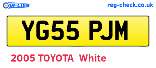 YG55PJM are the vehicle registration plates.