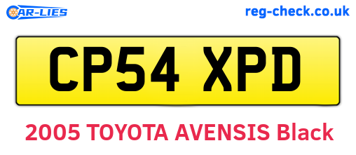 CP54XPD are the vehicle registration plates.
