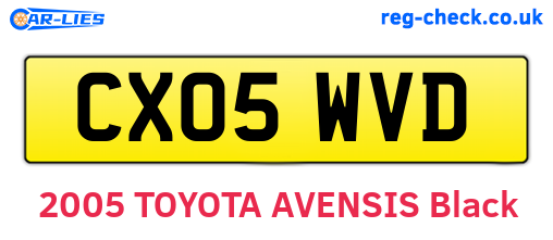 CX05WVD are the vehicle registration plates.