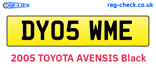 DY05WME are the vehicle registration plates.